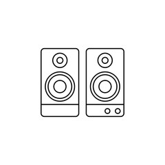 Stereo speaker icon in line style icon, isolated on white background