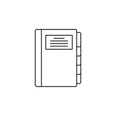 Notebook icon in line style icon, isolated on white background