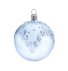 Christmas blue ball on transparent background