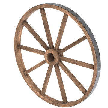 3d rendering illustration of a cart wheel