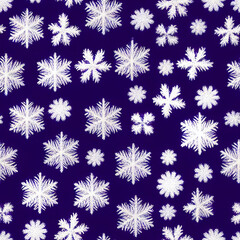 christmas winter pattern, background with snowflakes