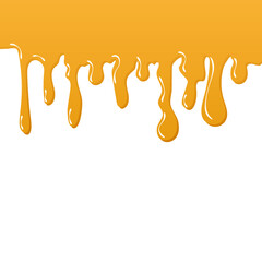 Vector isolated of dripping flowing paint, sauce, syrup. Liquid splash, trickle of leak drop.