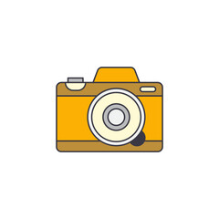 Mirrorless icon in color, isolated on white background 