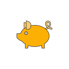 Piggy bank icon in color, isolated on white background 