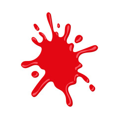 Obraz premium Red blood blot vector icon. Splash or drop and splatters on white background.