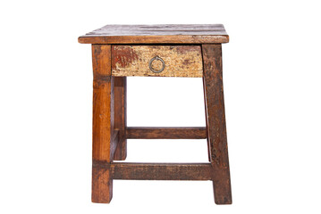 antique wooden small table with drawer