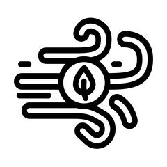 fresh air line icon vector. fresh air sign. isolated contour symbol black illustration