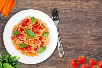 Tasty Traditional Dish with Pasta noodle dish