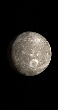 Satellite Oberon or Uranus IV, moon of Uranus, rotating. 3d render