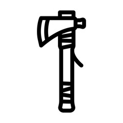 tomahawk blade line icon vector. tomahawk blade sign. isolated contour symbol black illustration