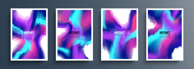 Set of abstract backgrounds with vibrant multicolored gradients for your creative graphic design. Vector illustration.