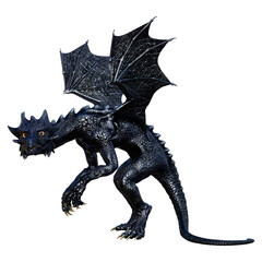 3D Rendering Fairy Tale Dragon on White