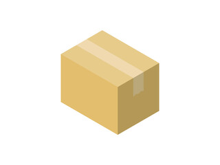 アイソメ段ボールアイコン：直方体右