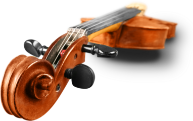 Wooden classic violin isolated on white background