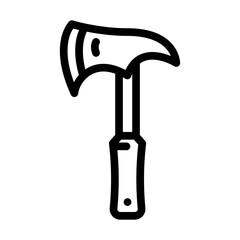 hunter axe tool line icon vector. hunter axe tool sign. isolated contour symbol black illustration