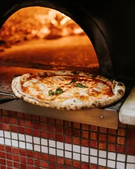 Fotobehang Wood Fired Pizza Marrgherrita In Naples © JRVisuals LTD
