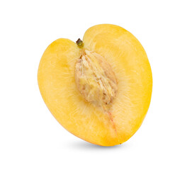 half yellow nectarine isolated on transperent png
