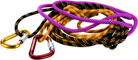 Hank slings with carabiners isolated on white background