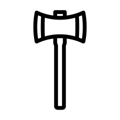 double bit axe blade line icon vector. double bit axe blade sign. isolated contour symbol black illustration