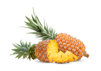 pineapple slices isolated on transperent png