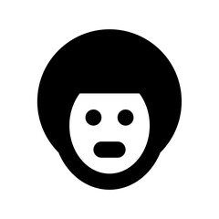 Cartoon Face Flat Vector Icon