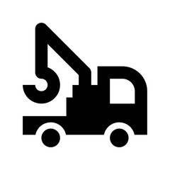 Fototapeta na wymiar Tow Truck Flat Vector Icon 