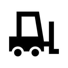 Forklift Truck Flat Vector Icon 