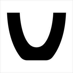 Black vector illustration of modern ceramic vase. Single element in trendy boho style isolated on white background