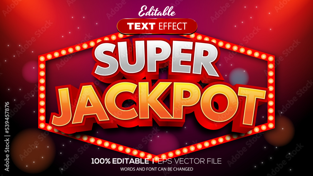 Poster 3d super jackpot text effect - editable text effect