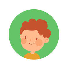 Kids avatar, smiling boy vector