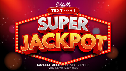 3D super jackpot text effect - Editable text effect