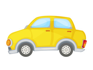 Yellow cartoon car vector illustration