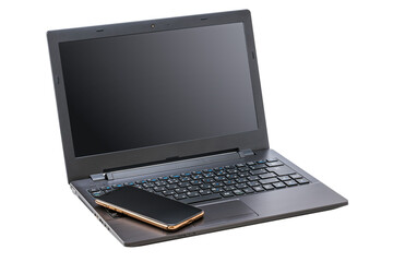 ノートパソコンとスマホ_リモートワーク_在宅ワーク_デジタルデバイス｜背景透過切り抜き合成用png素材