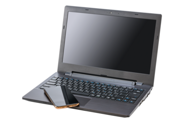 ノートパソコンとスマートフォン｜背景透過切り抜き合成用png素材