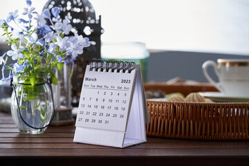  calendar 2023 with a schedule of Ramadan fasting days and Eid al-Fitr date