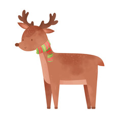 Cute cartoon reindeer. New Year's deer.