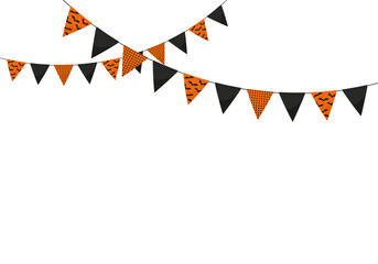 Halloween garland flag isolated on white background.