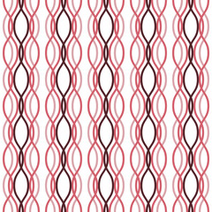 Vector seamless pattern. Colored vertical wavy lines intertwined on a white background. Illustration for holiday backgrounds, Valentines, greeting card design, textiles, packaging, wallpaper. Retro.