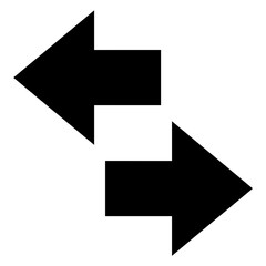 Opposite Arrows Flat Vector Icon 