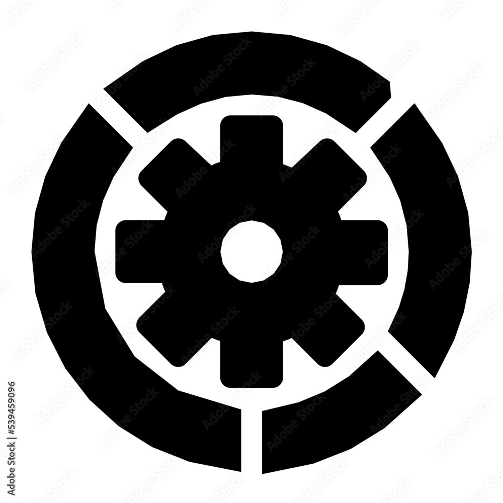 Sticker cogwheel flat vector icon