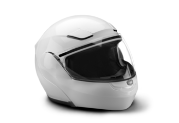 Motorcycle Helmet isolated on white background, safety and protection