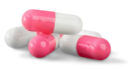 Medical pills isolated on  background