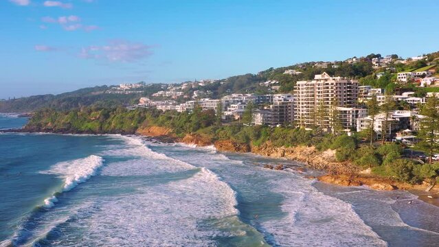 Aerial view of Coolum Beach, Sunshine Coast, Queensland, Australia