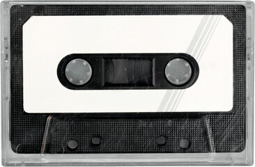 Old audio cassette isolated on white