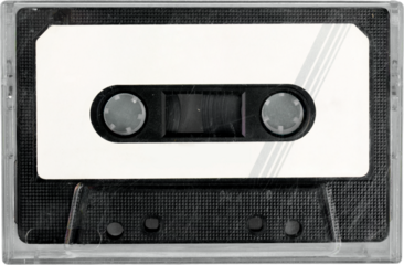 Old audio cassette isolated on white