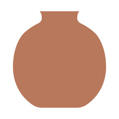 Vector illustration of modern ceramic vase in boho style. Single design element