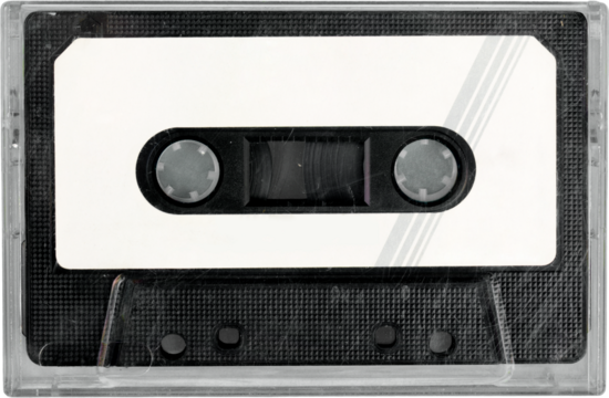 Old audio cassette isolated on white