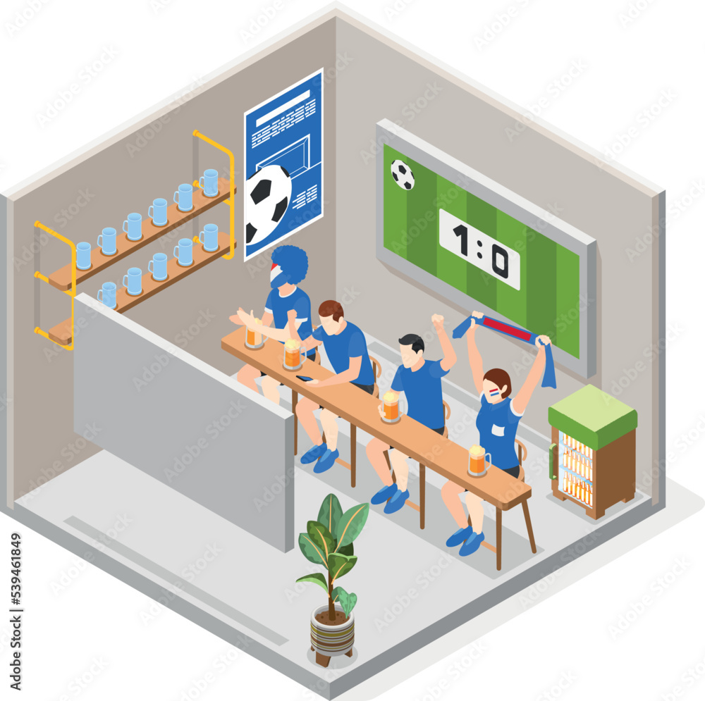 Poster sports betting isometric composition