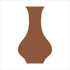 Vector illustration of modern ceramic vase. Single element in trendy boho style isolated on white background