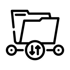 transfer folder line icon vector. transfer folder sign. isolated contour symbol black illustration